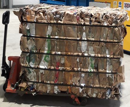 Cardboard bale from KME cardboard baler