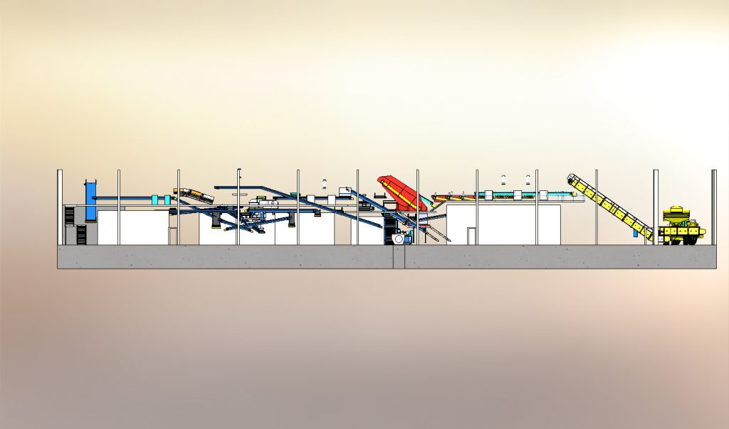 Materials recycling facility drawing  design for clean waste - MRF