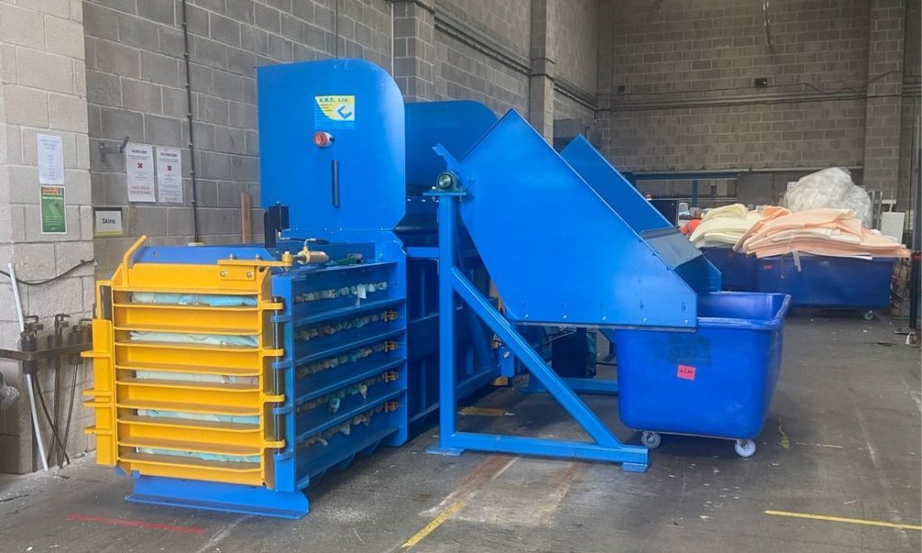 waste baler with bin lift, perfect for a busy distribution centre or warehouse