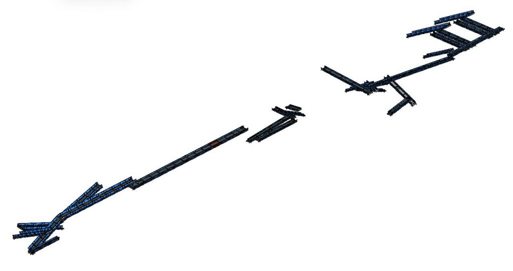 27 conveyors drawn and designed for the MRF retrofit for a uk waste facility, manufactured by ken mills engineering ltd