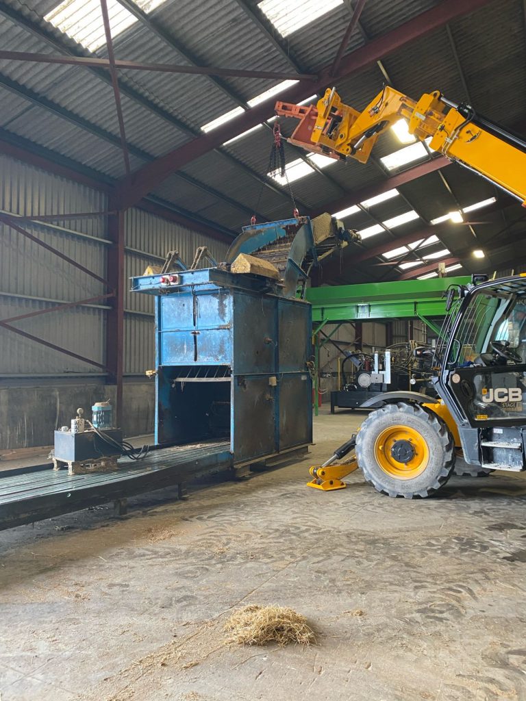 old KME bale breaker relocated to blend into the new system